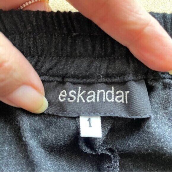 Eskandar Gray Pull-on Wool Cashmere Wide Leg Pants - Large 🇬🇧 - Picture 7 of 12